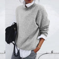 Relaxed Fit Ronde Hals Trui met Kasjmier Blend voor Dames - Gray