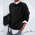 Relaxed Fit Ronde Hals Trui met Kasjmier Blend voor Dames - Black