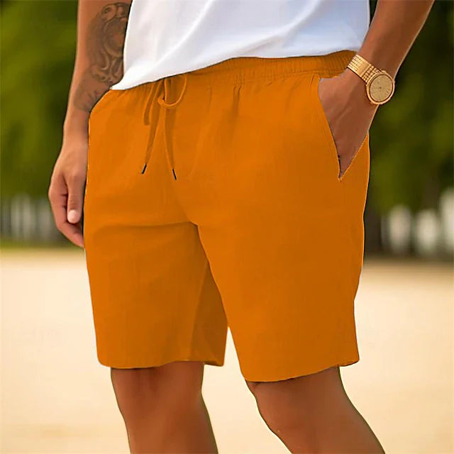 Aaron | Linnen Chino Korte Broek met Steekzakken voor Heren