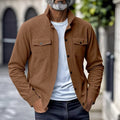 Ribbed Tussenjas met Opstaande Kraag voor Heren - Brown
