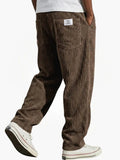 Ribfluwelen Rechte Pantalon voor Heren - Bruin