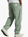 Ribfluwelen Rechte Pantalon voor Heren - Lichtgroen