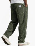 Ribfluwelen Rechte Pantalon voor Heren - Groen