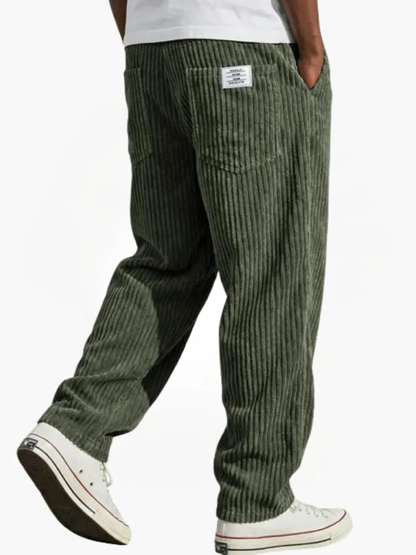 Ribfluwelen Rechte Pantalon voor Heren - Groen