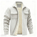 Ribfluwelen Tussenjas met Sherpa Voering voor Heren - Beige