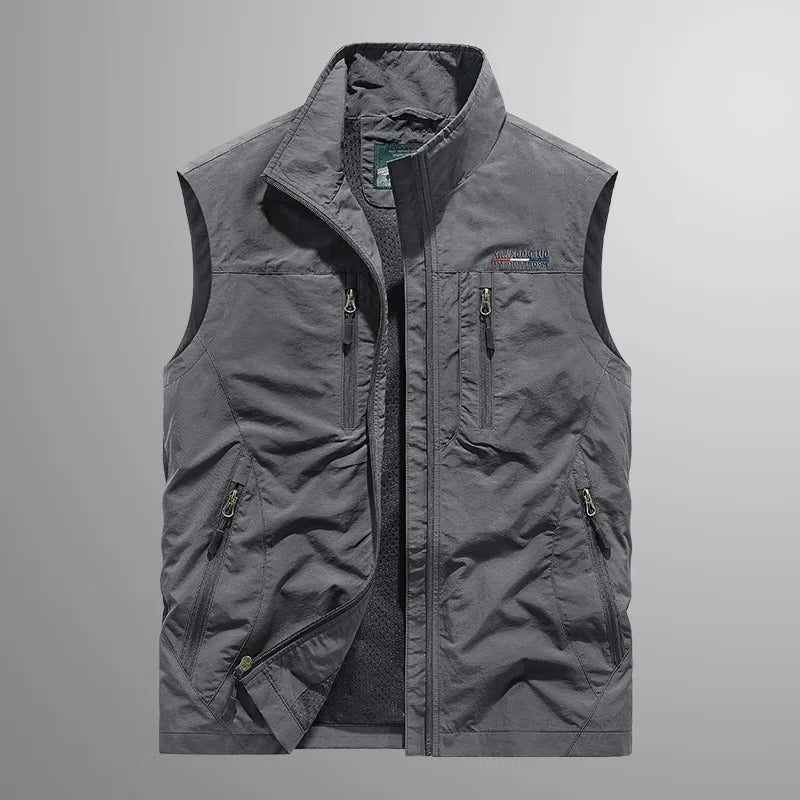 Ritssluiting Cargo Vest voor Dames - Grijs