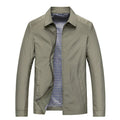 Ritssluiting Overshirt met Opstaande Kraag voor Heren - Khaki