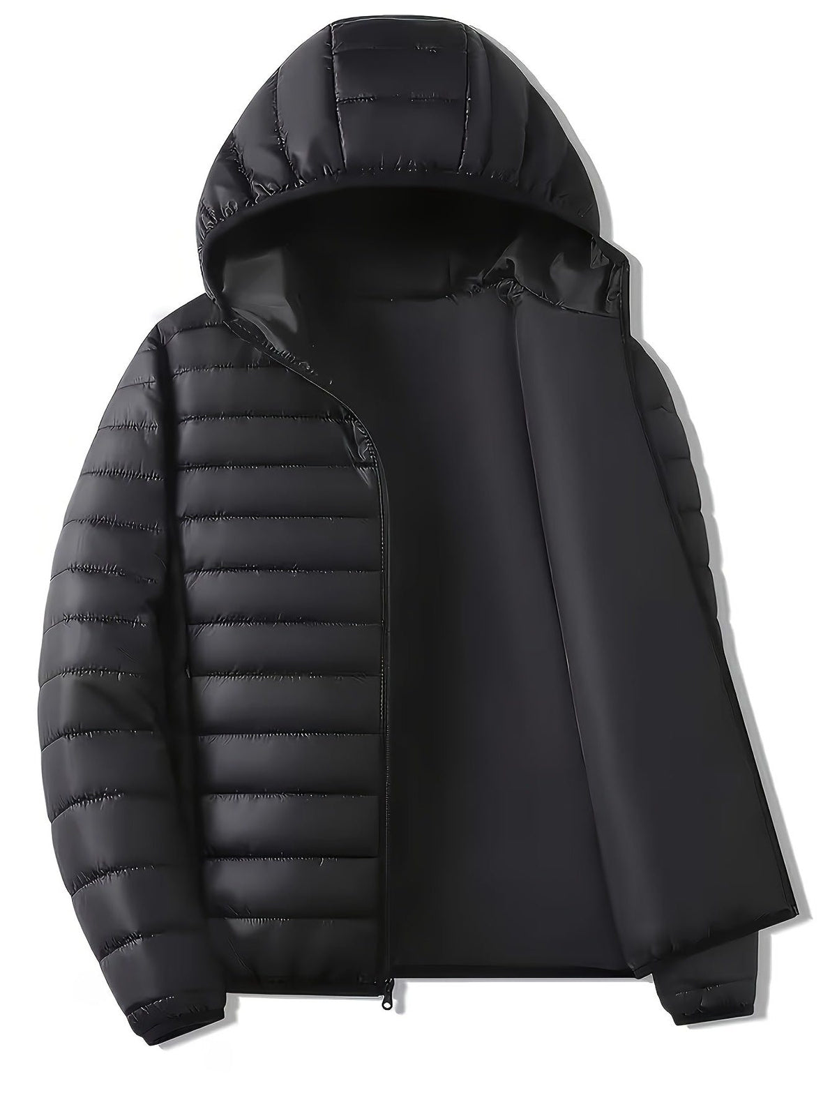 Ritssluiting Tussenjas met Capuchon voor Heren - Black