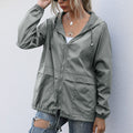 Ritssluiting Windbreaker Jas voor Dames - Hellgrau