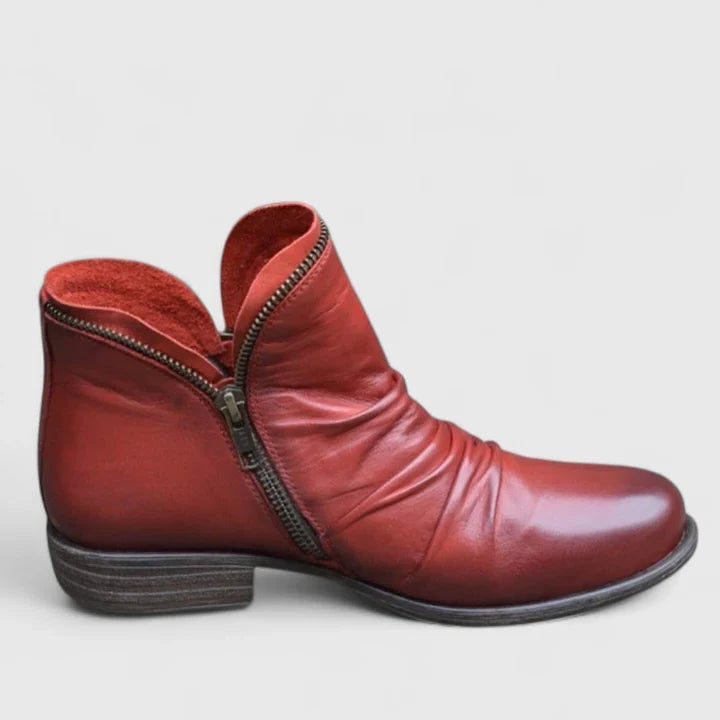 Ritutsluiting Enkellaarzen voor Dames - Rood