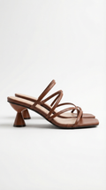Open Teen Sandalen met Bandjes en Kitten Heel voor Dames
