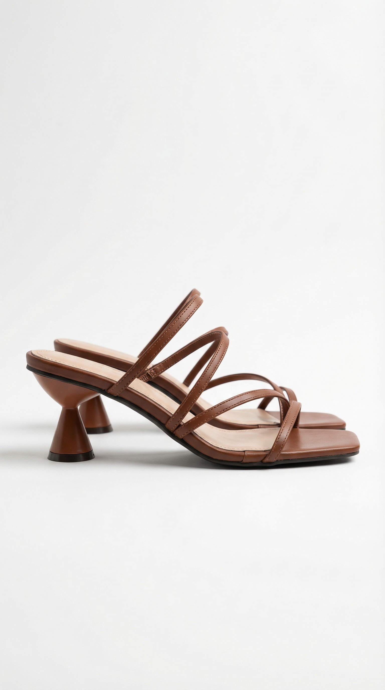 Open Teen Sandalen met Bandjes en Kitten Heel voor Dames
