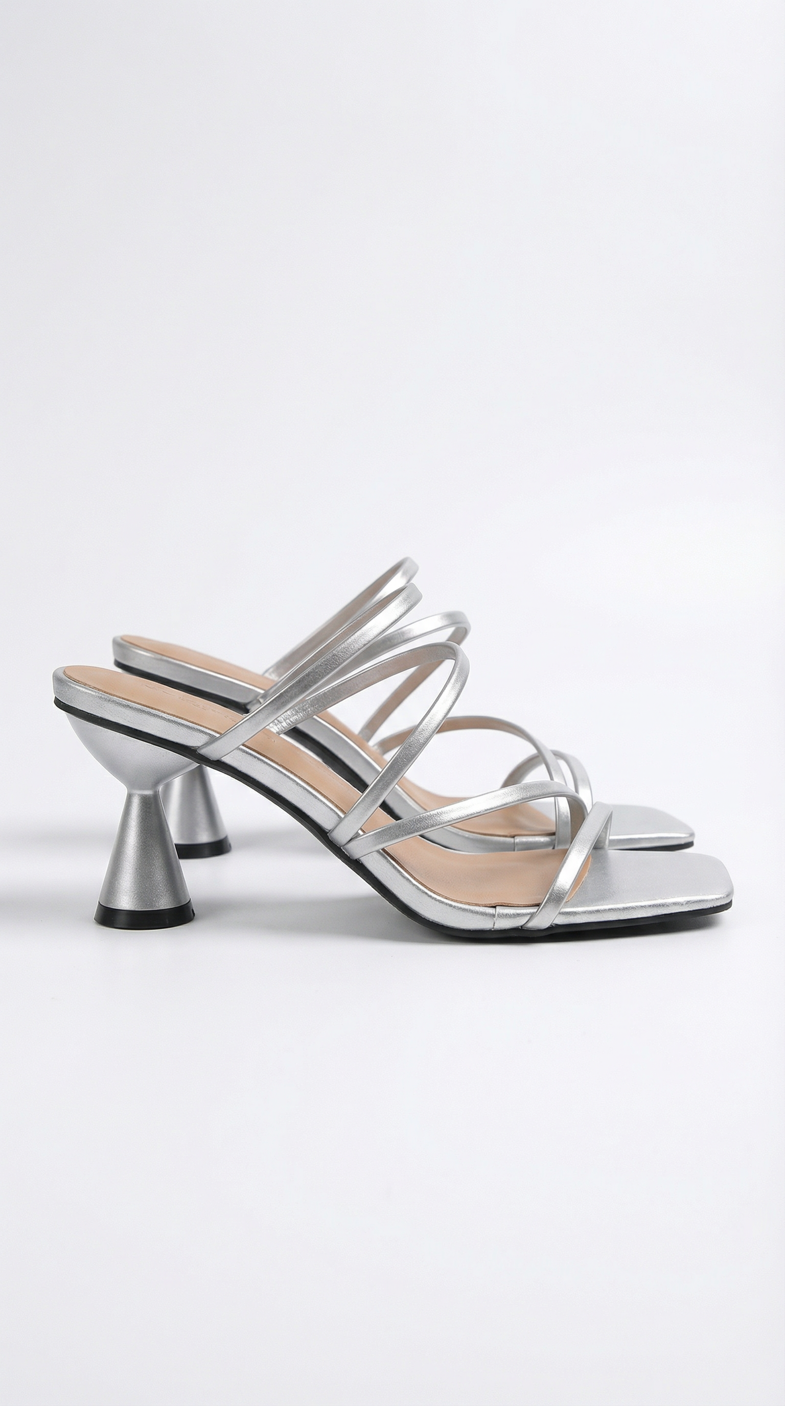 Open Teen Sandalen met Bandjes en Kitten Heel voor Dames