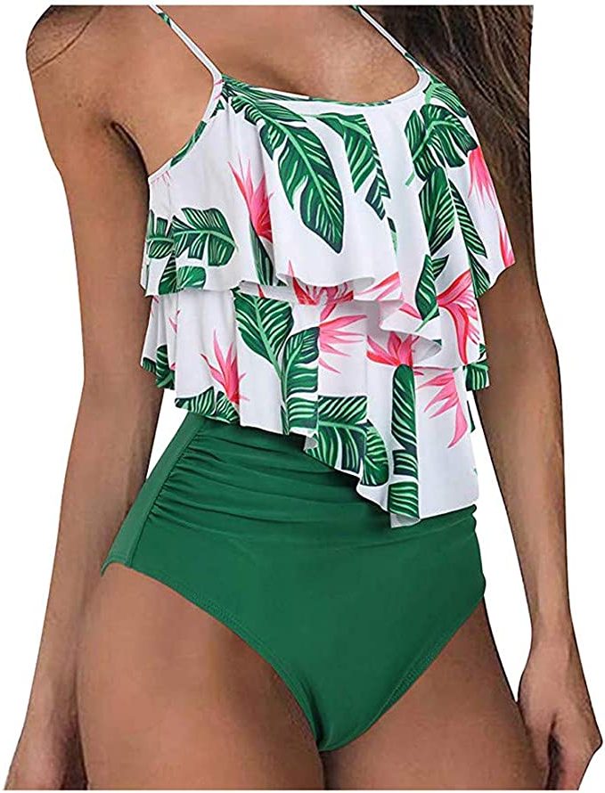 Ruches Bikini met Hoge Taille voor Dames