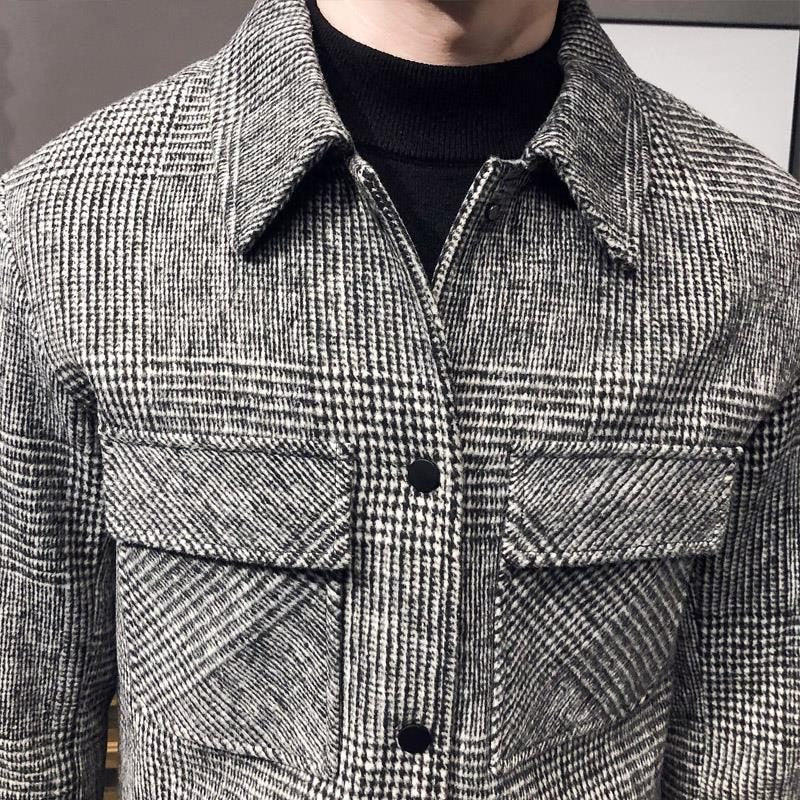 Ruitpatroon Overshirt met Opstaande Kraag voor Heren - View 3