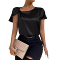 Satijnen Twist Top voor Dames - Zwart