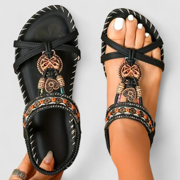 Boheemse Sandalen met Slingback en Kralen voor Dames