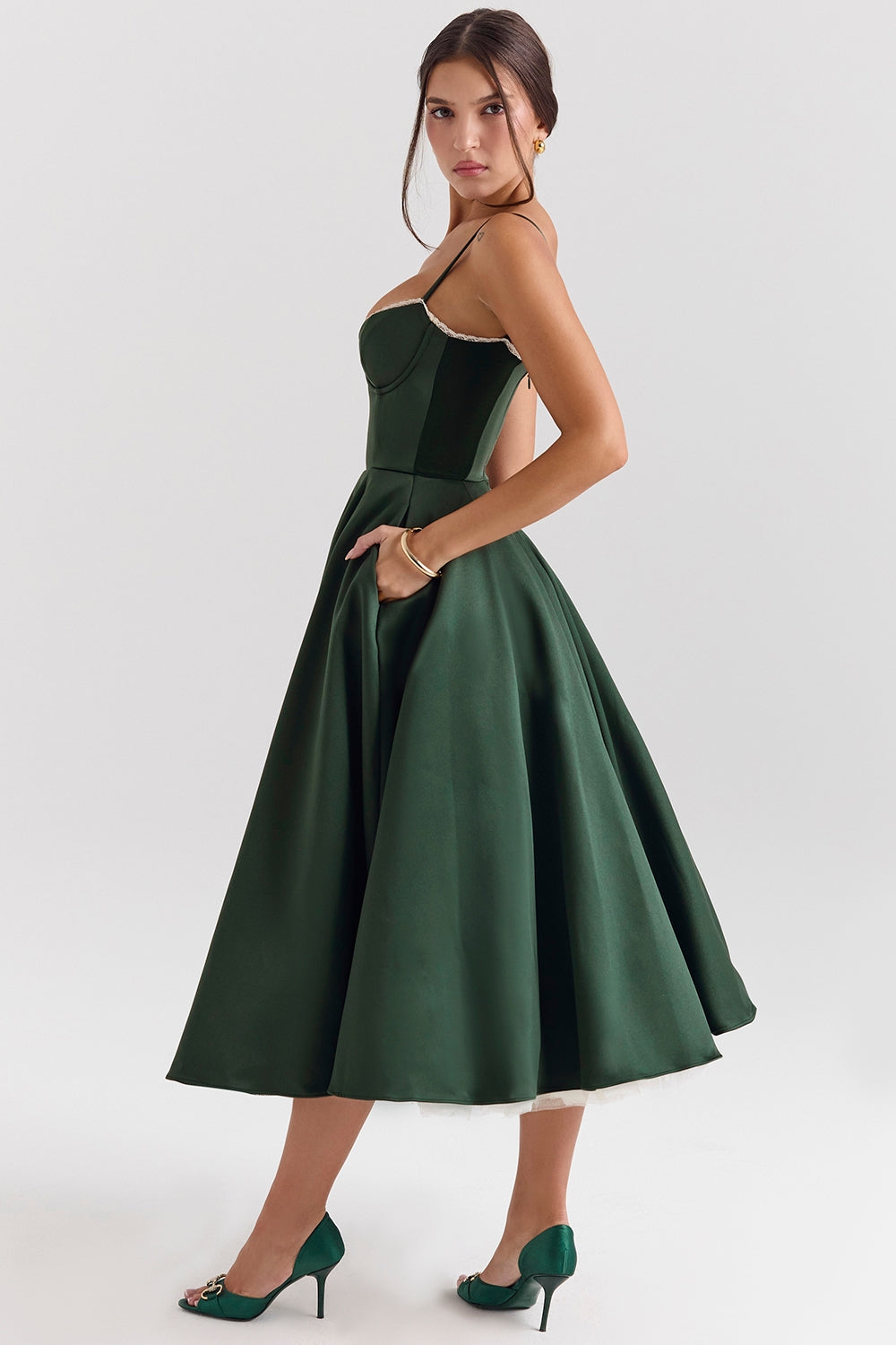 Midi Jurk met Sweetheart Hals voor Dames