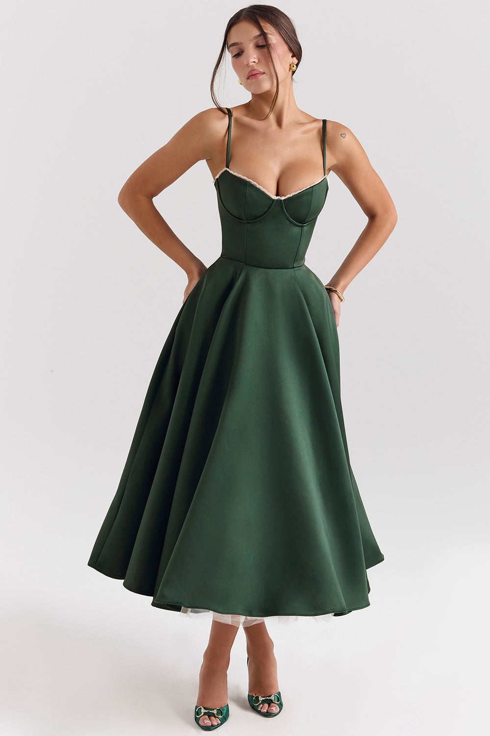 Midi Jurk met Sweetheart Hals voor Dames