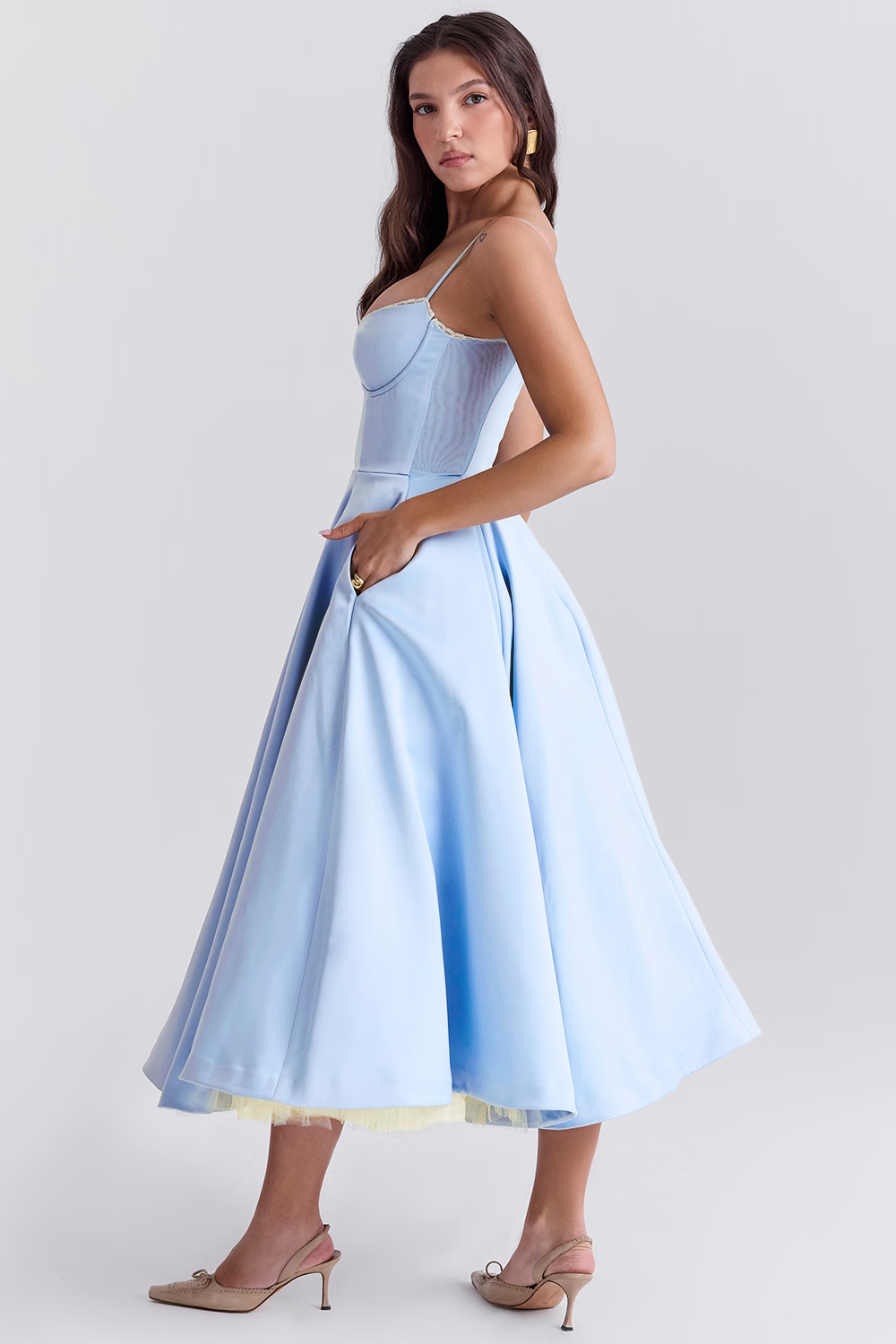 Midi Jurk met Sweetheart Hals voor Dames