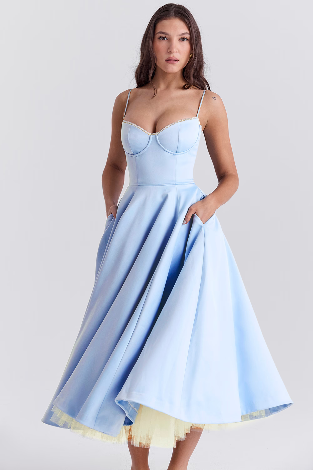 Midi Jurk met Sweetheart Hals voor Dames