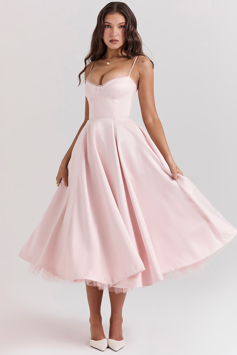 Midi Jurk met Sweetheart Hals voor Dames