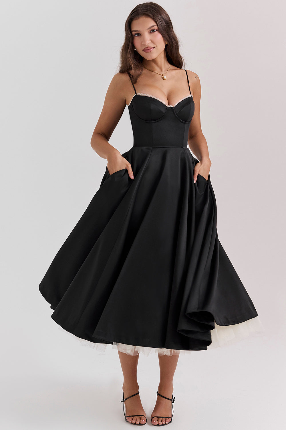 Midi Jurk met Sweetheart Hals voor Dames