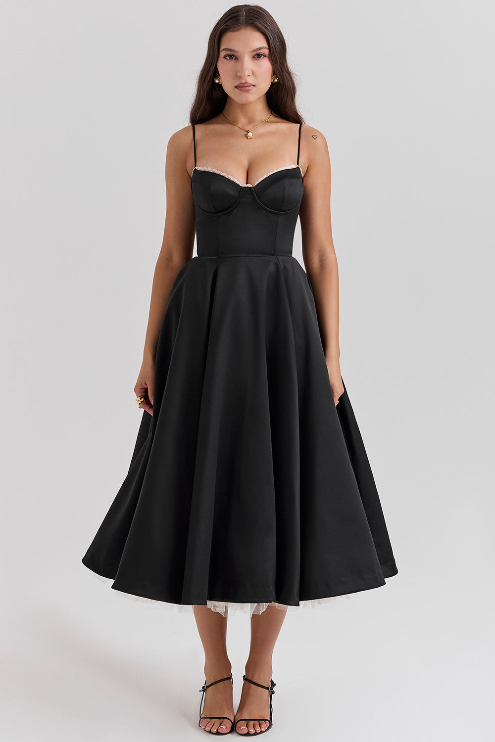 Midi Jurk met Sweetheart Hals voor Dames