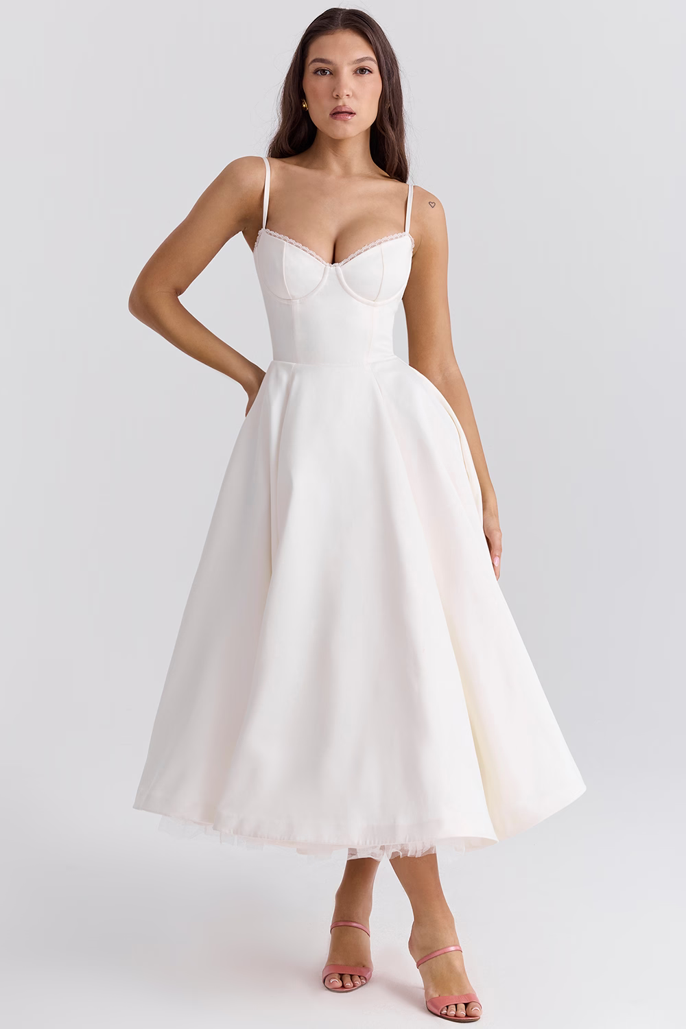 Midi Jurk met Sweetheart Hals voor Dames