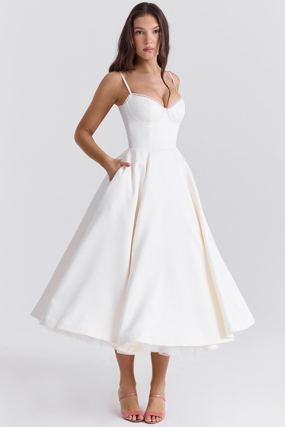 Midi Jurk met Sweetheart Hals voor Dames