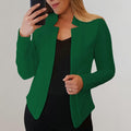 Slim Fit Blazer zonder Sluiting voor Dames - Groen