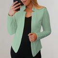 Slim Fit Blazer zonder Sluiting voor Dames - Lichtgroen