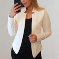 Slim Fit Blazer zonder Sluiting voor Dames - Wit