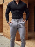 Slim Fit Chino Broek met Taps Toelopende Pijp voor Heren - View 10