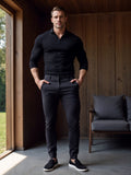 Slim Fit Chino Broek met Taps Toelopende Pijp voor Heren - View 12
