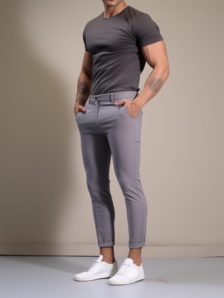 Slim Fit Chino Broek met Taps Toelopende Pijp voor Heren
