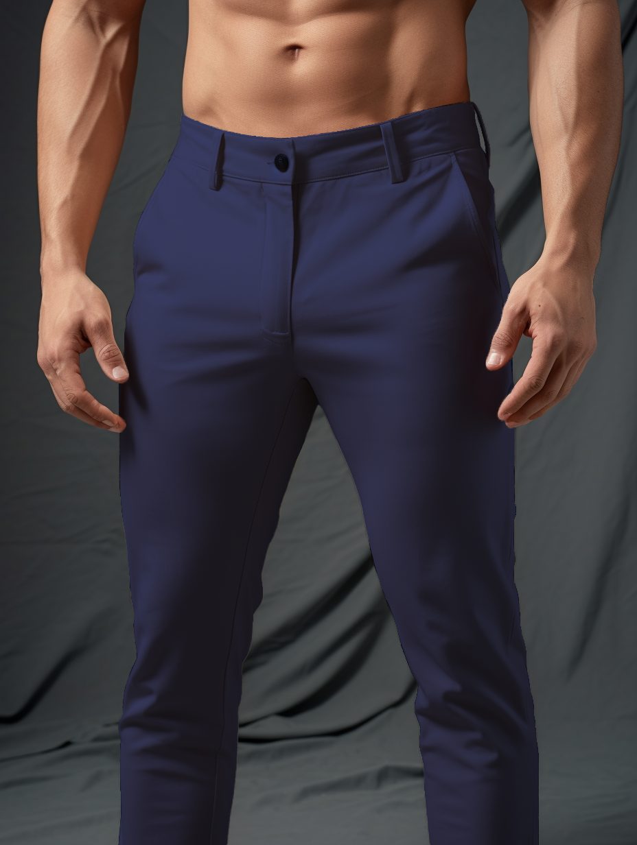 Slim Fit Chino Broek met Taps Toelopende Pijp voor Heren - View 3