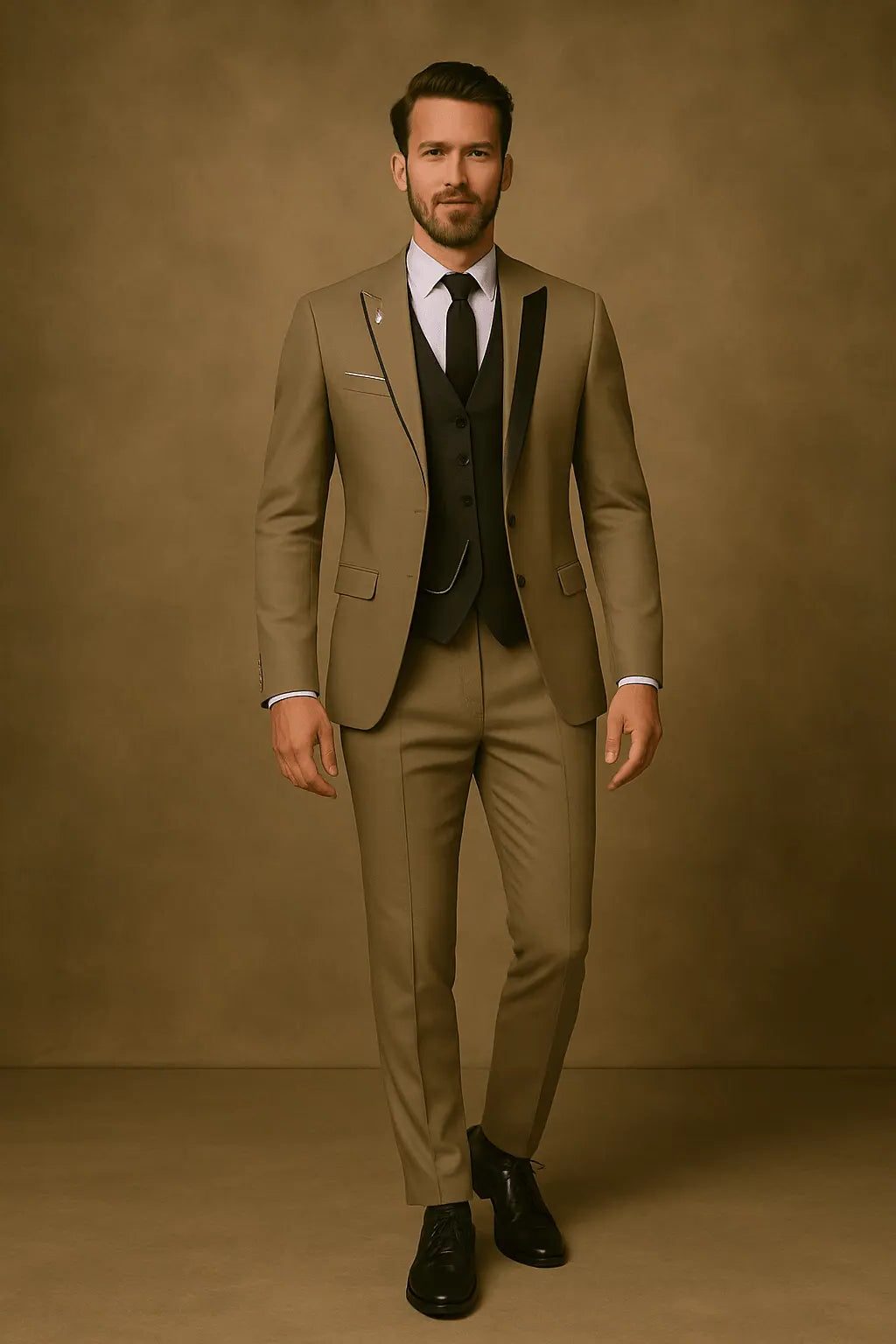 Slim Fit Driedelig Pak met Vest voor Heren - View 9