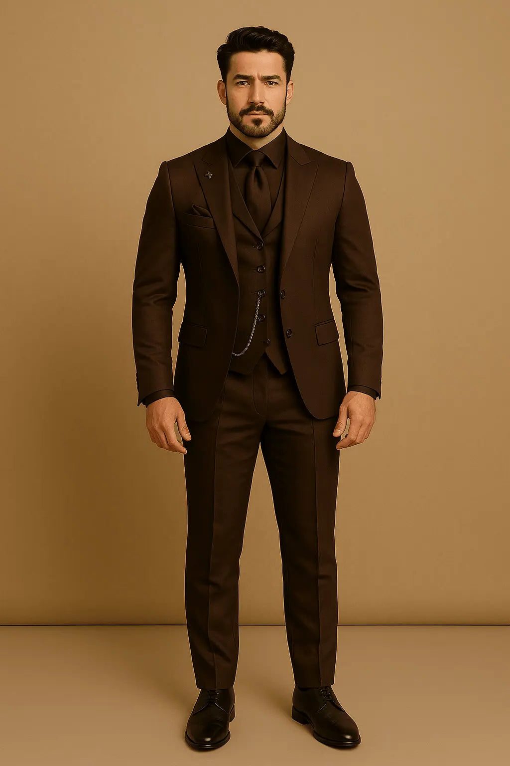 Slim Fit Driedelig Pak met Vest voor Heren - View 10