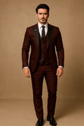 Slim Fit Driedelig Pak met Vest voor Heren - View 11
