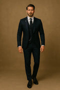 Slim Fit Driedelig Pak met Vest voor Heren - View 7