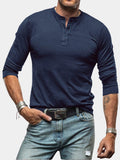 Slim Fit Henley met Lange Mouwen voor Heren - View 6