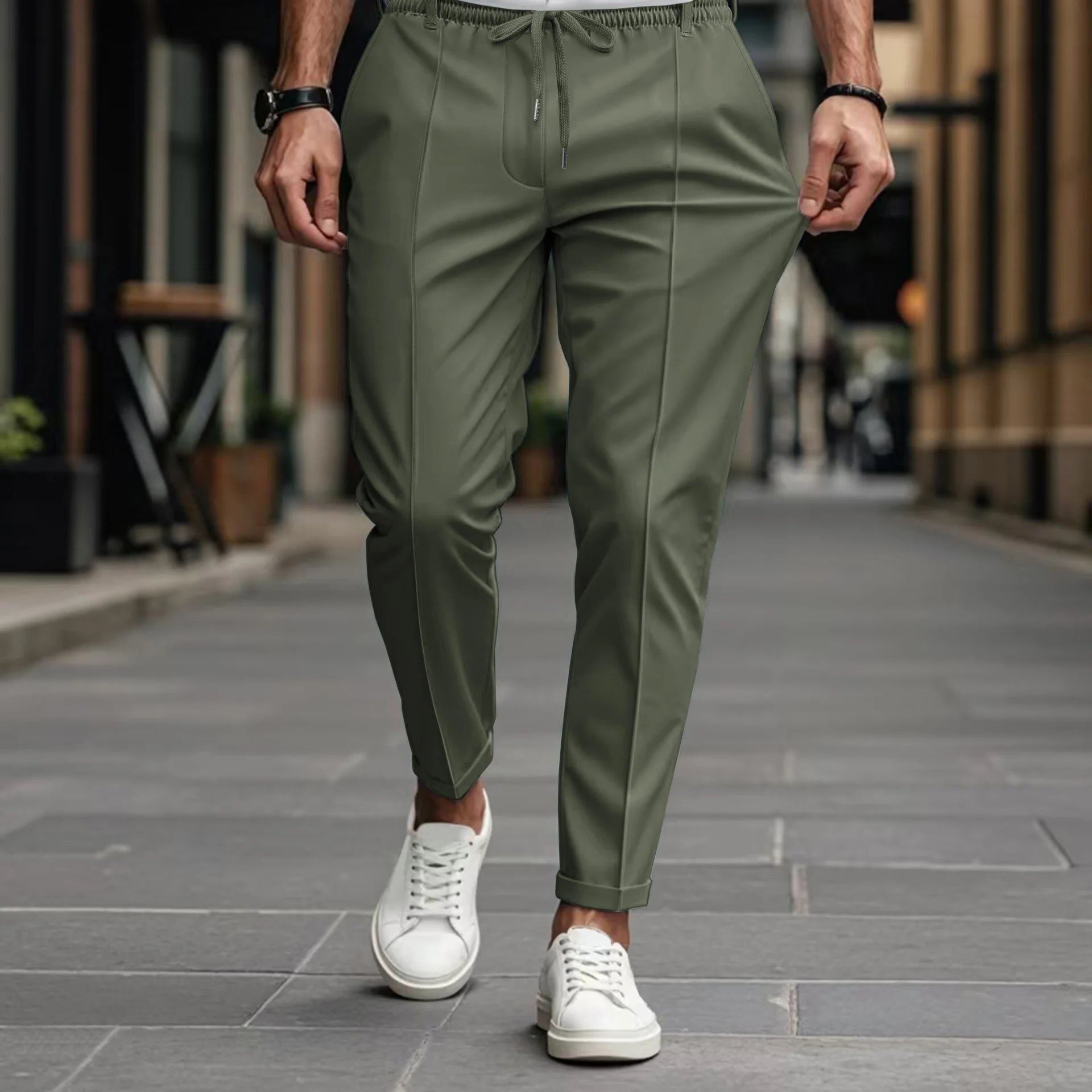 Slim Fit Pantalon met Trekkoord voor Heren - View 7