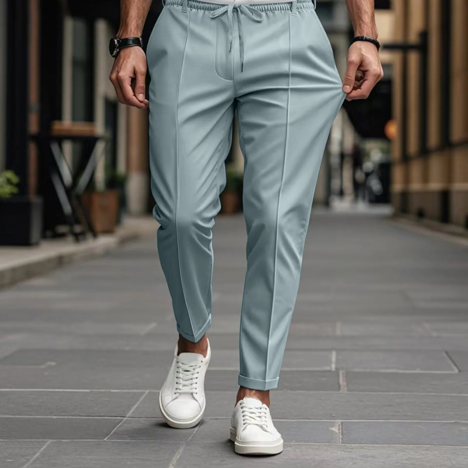 Slim Fit Pantalon met Trekkoord voor Heren - View 8