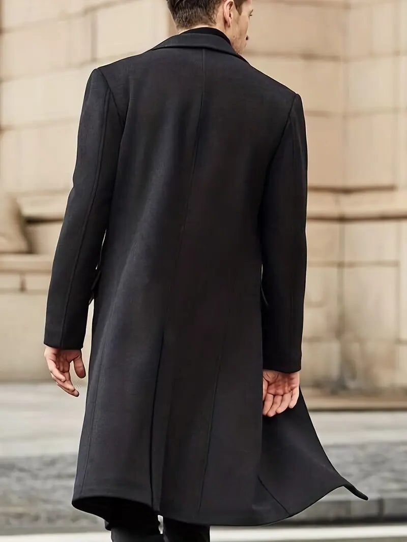 Slim Fit Trenchcoat met Reverskraag voor Heren - View 3