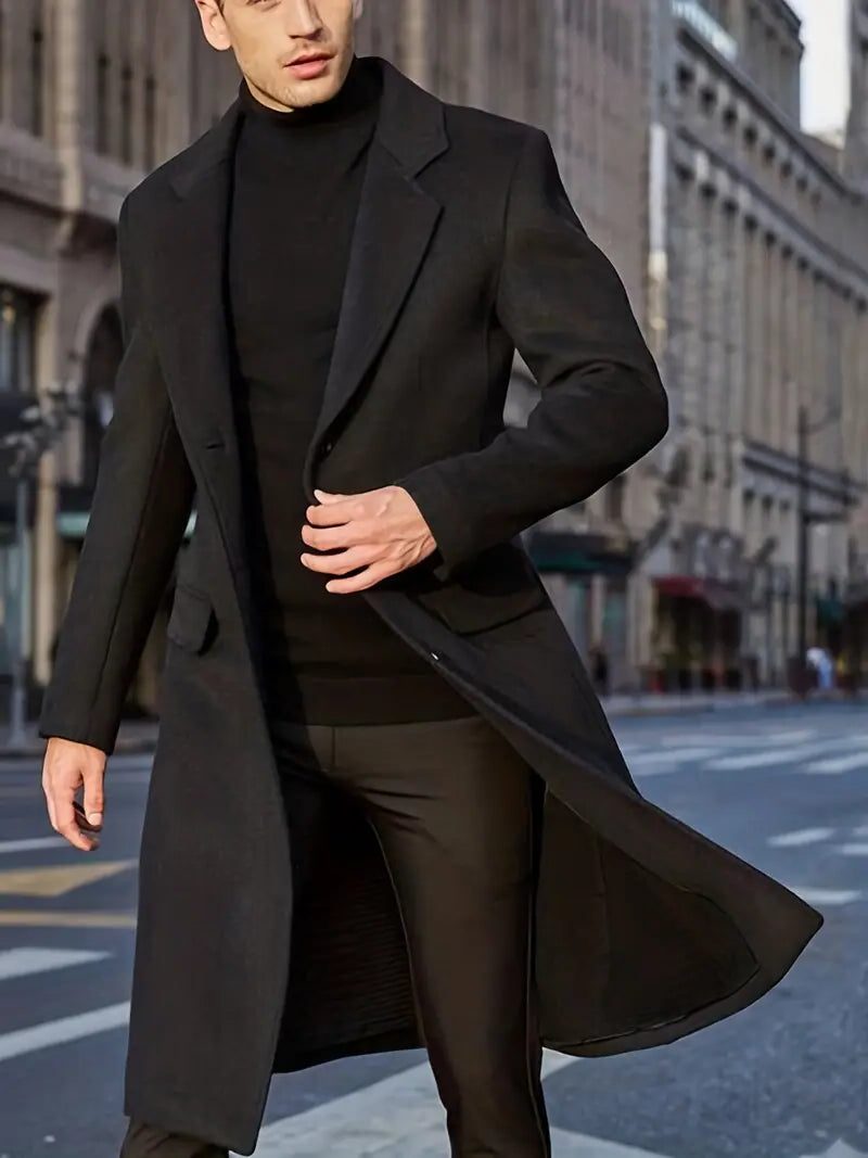 Slim Fit Trenchcoat met Reverskraag voor Heren - View 4