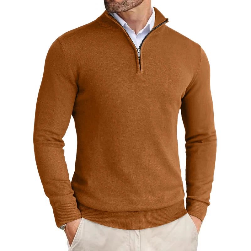 Slim Fit Trui met Ritssluiting Kraag voor Heren