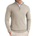 Slim Fit Trui met Ritssluiting Kraag voor Heren - Beige
