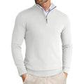 Slim Fit Trui met Ritssluiting Kraag voor Heren - Wit