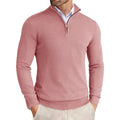 Slim Fit Trui met Ritssluiting Kraag voor Heren - Roze